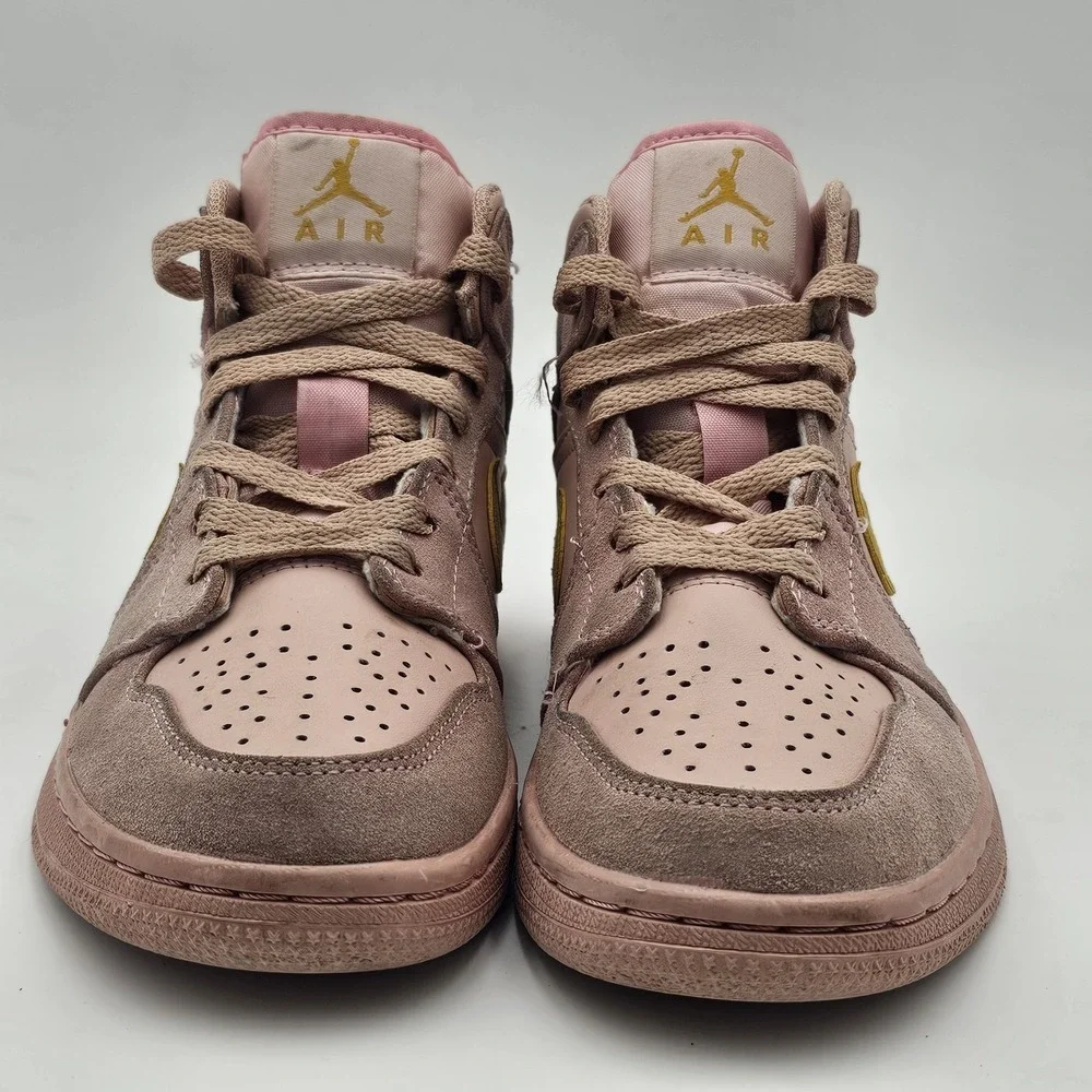 Nike Girls Air Jordan 1 MID SE BQ6931-600 Pink Basketball Shoes 4Y Womens 5.5